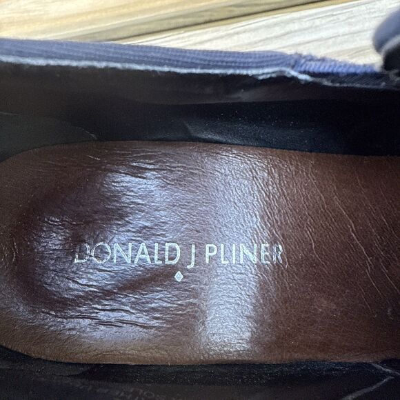 Donald J. Pliner Nikita-D Wedge Navy Blue Size 8.5 Fabric/Leather Upper - Picture 2 of 11